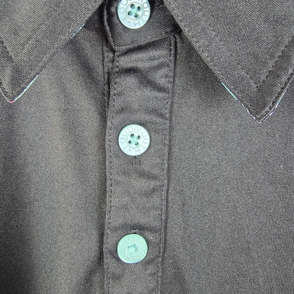 Loudmouth Men's Fancy Black Polo With Colorful Under Collar Size XL Casual - Picture 4 of 9